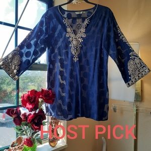 Sulu Embroidered Tunic Cover Up Like New